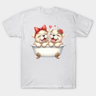 Valentine Bulldog Couple T-Shirt